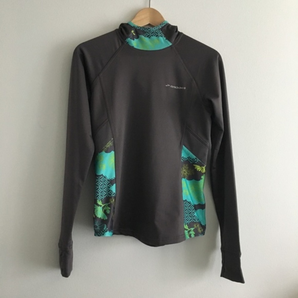 Brooks Running Grey Equilibrium Pullover Hoodie - image 1